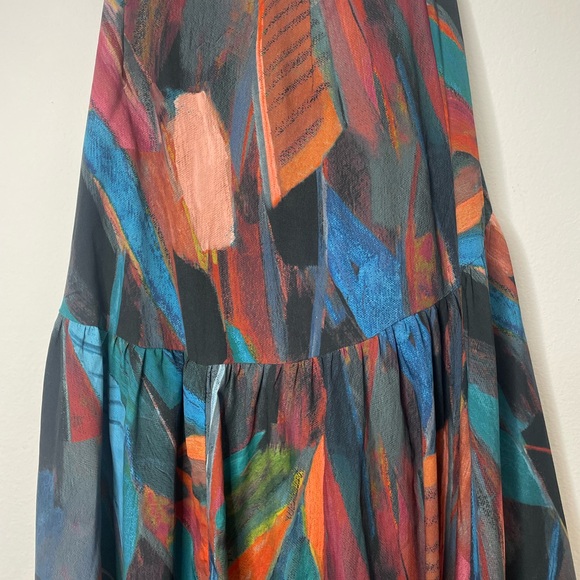 Hutch Wrap Maxi Skirt in Colorful Watercolor Design - Picture 7 of 8